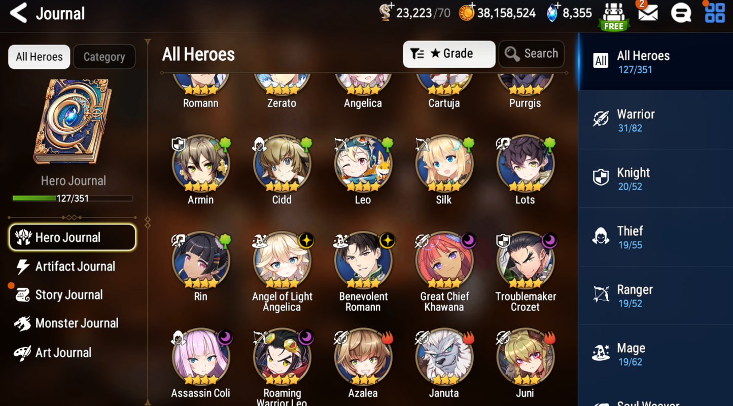 [GLOAL] Epic 7 Seven 4ML Briar Witch Iseria Ruele of light Angel Angelica + ML pulls+ Name Starter Account-Mobile Games Starter