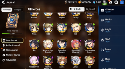 [GLOAL] Epic 7 Seven 4ML Briar Witch Iseria Ruele of light Angel Angelica + ML pulls+ Name Starter Account-Mobile Games Starter