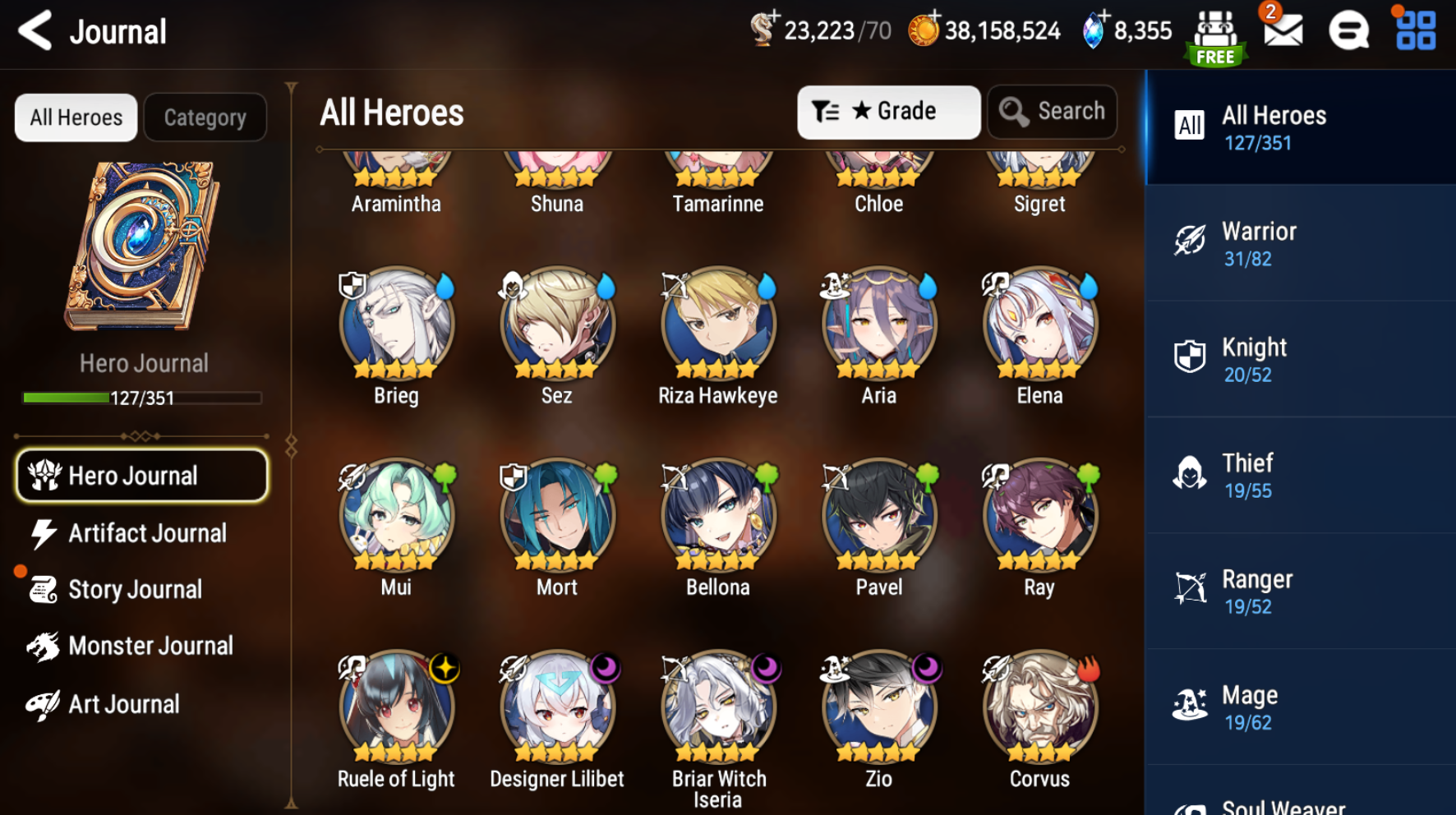 [GLOAL] Epic 7 Seven 4ML Briar Witch Iseria Ruele of light Angel Angelica + ML pulls+ Name Starter Account-Mobile Games Starter