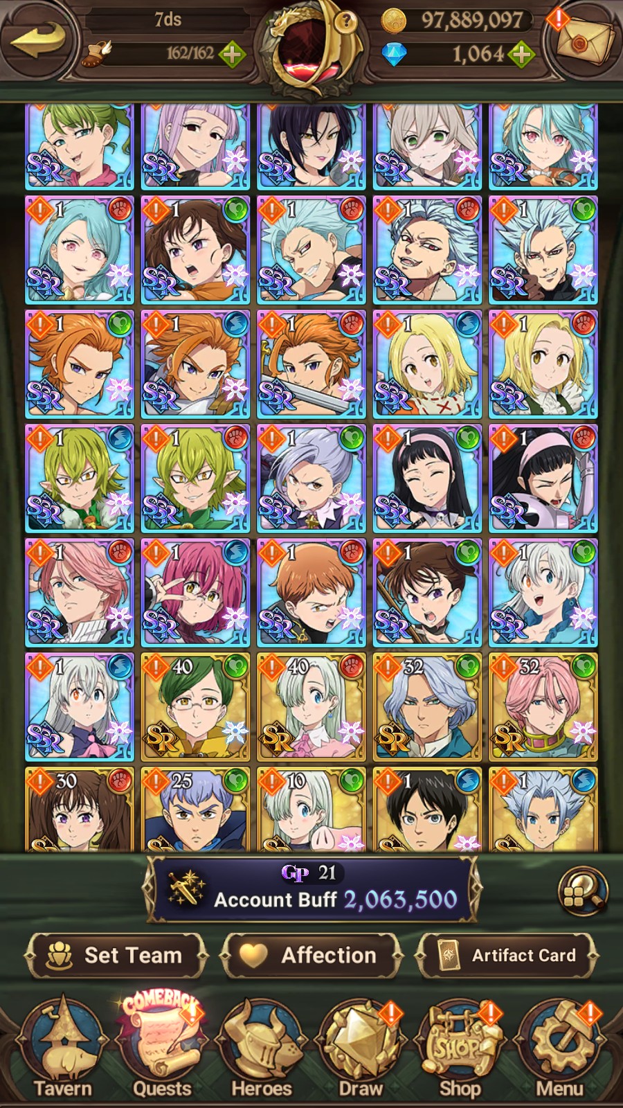 [GLOBAL] 1000 Diamonds + 6/6 Transcendent Ban Ultimate Escanor Elizabeth Purgatory Meliodas++ 7DS Seven Deadly Sins: Grand Cross Resource Starter Account-Mobile Games Starter
