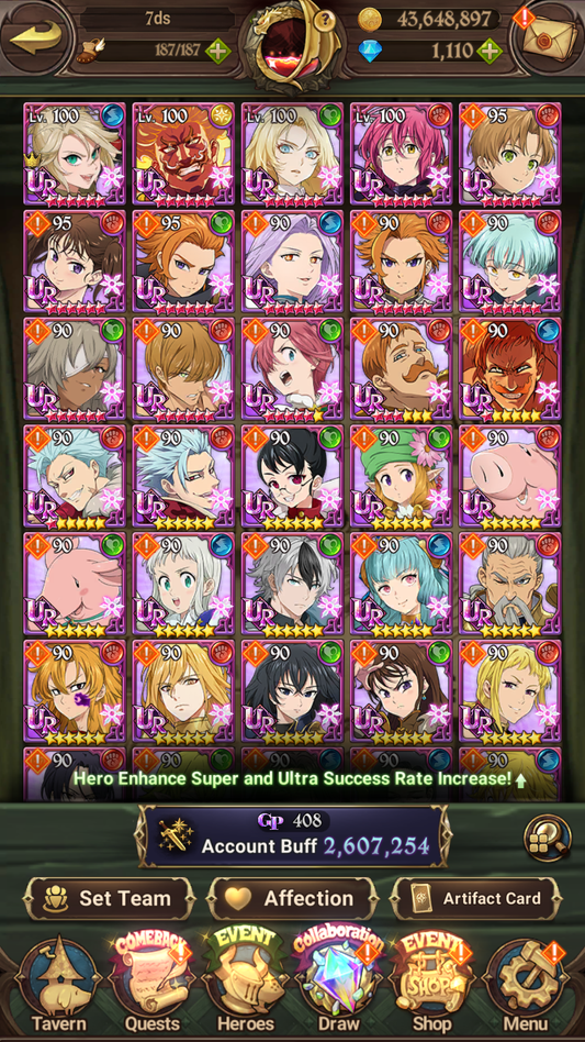 [GLOBAL] 1100 Diamonds + Ultimate Escanor+ Mushoku Collab++ 7DS Seven Deadly Sins: Grand Cross Resource Starter Account-Mobile Games Starter