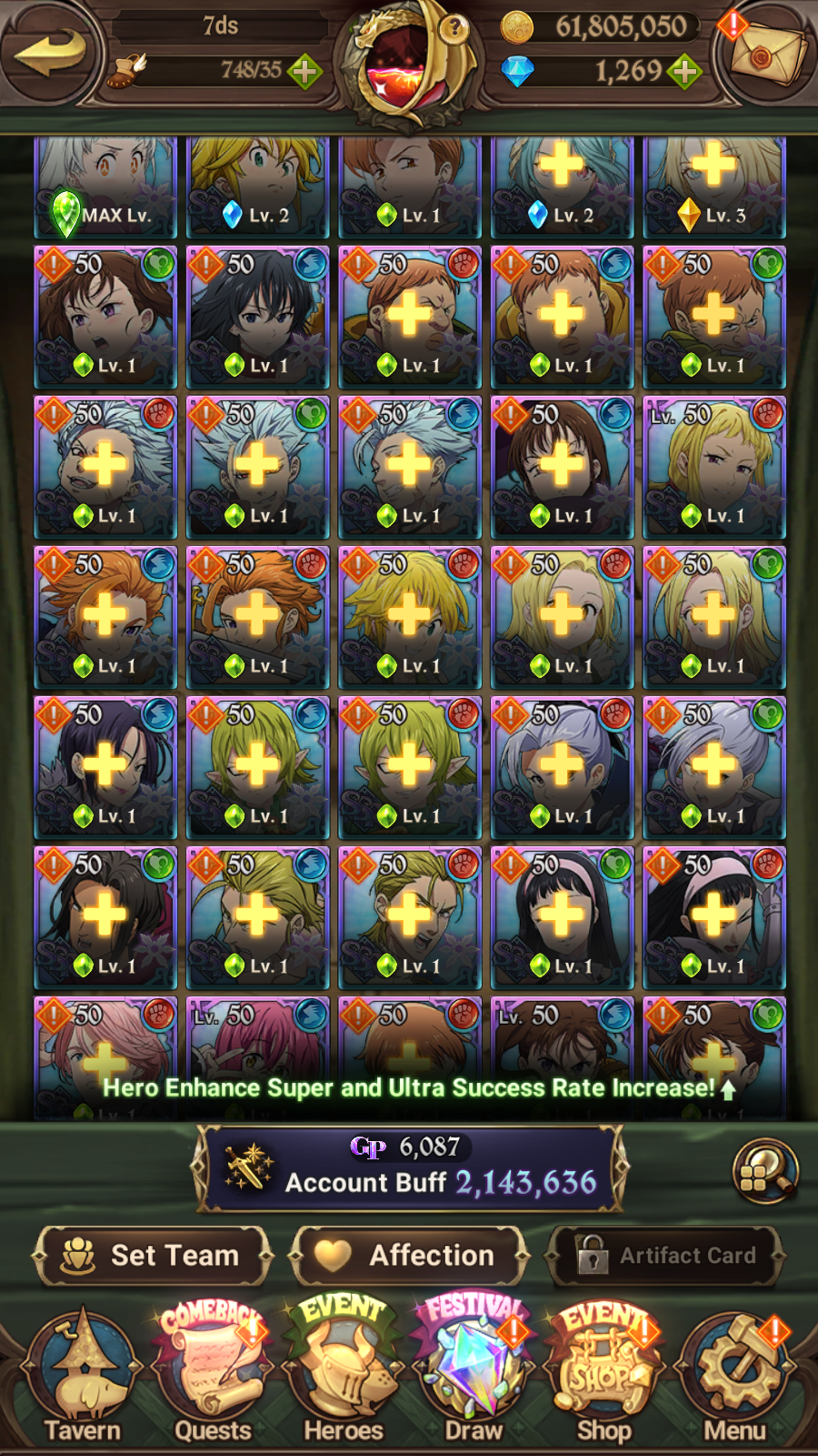 [GLOBAL] 1200 Diamonds + 6/6 Transcendent Ban 3/6 Ultimate Escanor 6/6 Elizabeth 4/6 Purgatory Meliodas++ 7DS Seven Deadly Sins: Grand Cross Resource Starter Account-Mobile Games Starter