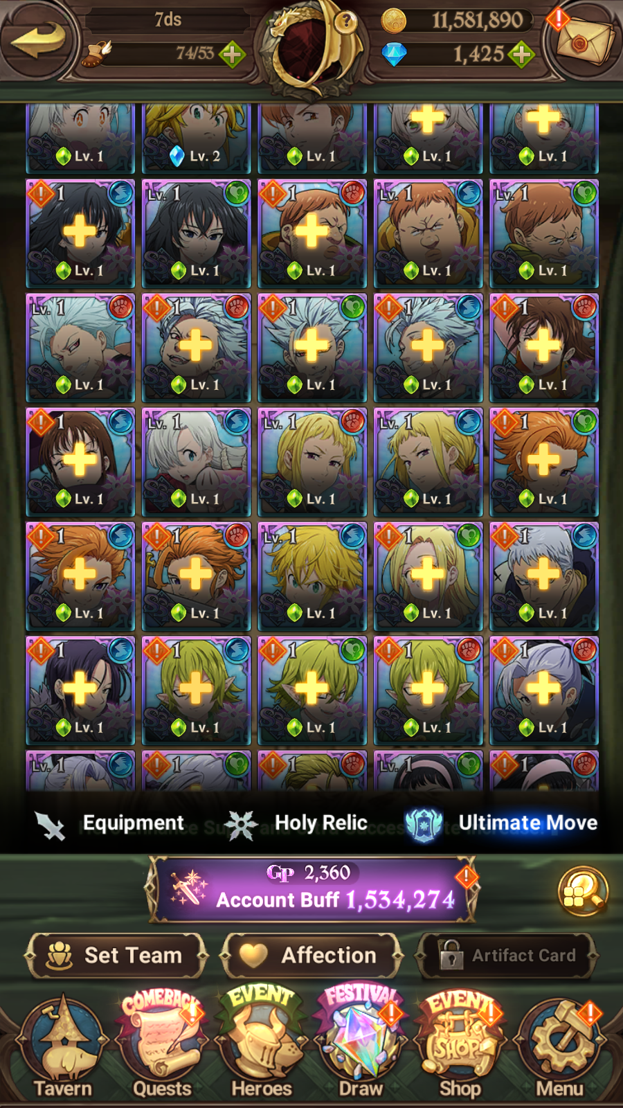 [GLOBAL] 1400 Diamonds + 6/6 Ultimate Escanor + Shield Hero Naofumi Raphtalia Filo 7DS Seven Deadly Sins: Grand Cross Resource Starter Account-Mobile Games Starter