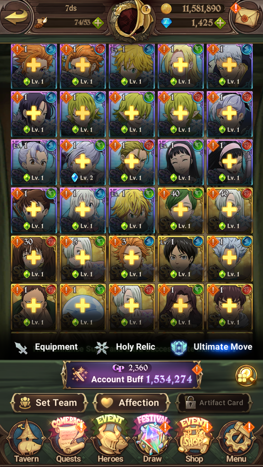 [GLOBAL] 1400 Diamonds + 6/6 Ultimate Escanor + Shield Hero Naofumi Raphtalia Filo 7DS Seven Deadly Sins: Grand Cross Resource Starter Account-Mobile Games Starter