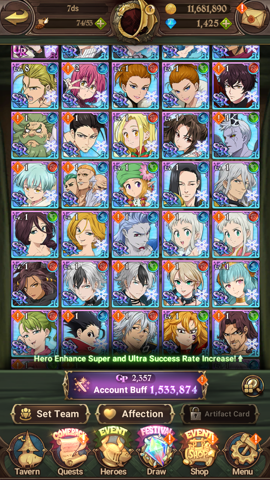 [GLOBAL] 1400 Diamonds + 6/6 Ultimate Escanor + Shield Hero Naofumi Raphtalia Filo 7DS Seven Deadly Sins: Grand Cross Resource Starter Account-Mobile Games Starter