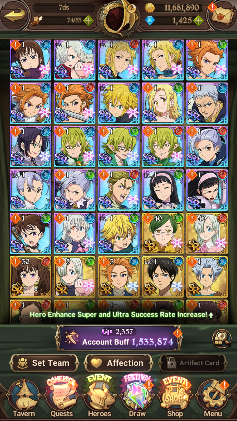 [GLOBAL] 1400 Diamonds + 6/6 Ultimate Escanor + Shield Hero Naofumi Raphtalia Filo 7DS Seven Deadly Sins: Grand Cross Resource Starter Account-Mobile Games Starter