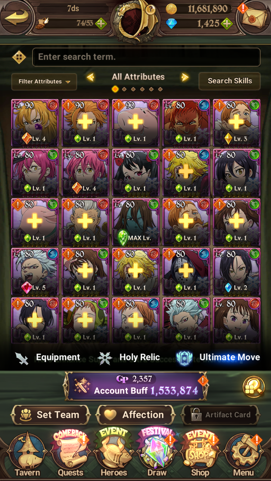 [GLOBAL] 1400 Diamonds + 6/6 Ultimate Escanor + Shield Hero Naofumi Raphtalia Filo 7DS Seven Deadly Sins: Grand Cross Resource Starter Account-Mobile Games Starter