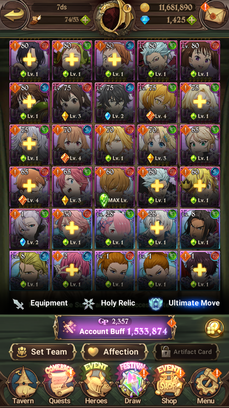 [GLOBAL] 1400 Diamonds + 6/6 Ultimate Escanor + Shield Hero Naofumi Raphtalia Filo 7DS Seven Deadly Sins: Grand Cross Resource Starter Account-Mobile Games Starter