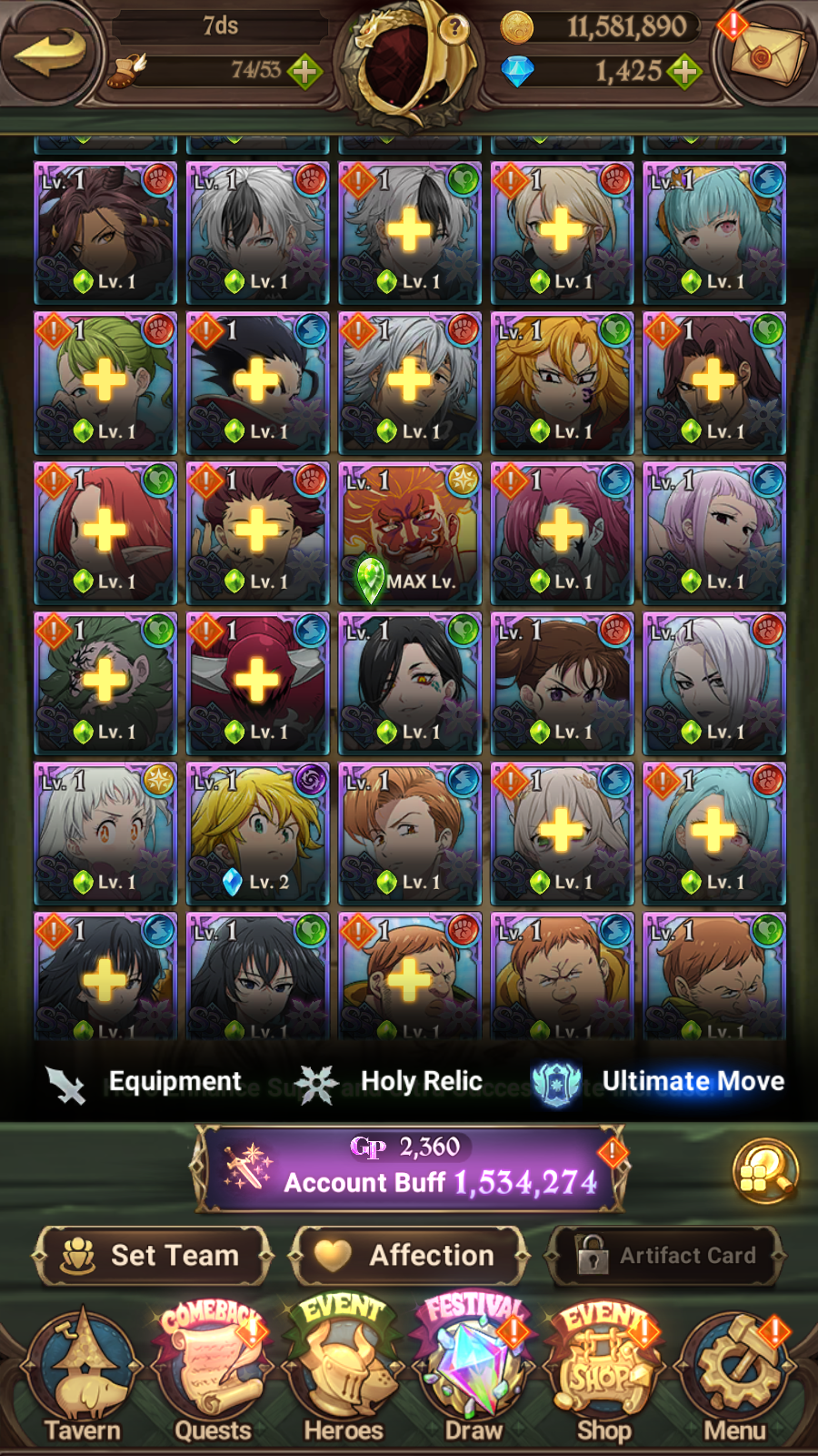 [GLOBAL] 1400 Diamonds + 6/6 Ultimate Escanor + Shield Hero Naofumi Raphtalia Filo 7DS Seven Deadly Sins: Grand Cross Resource Starter Account-Mobile Games Starter