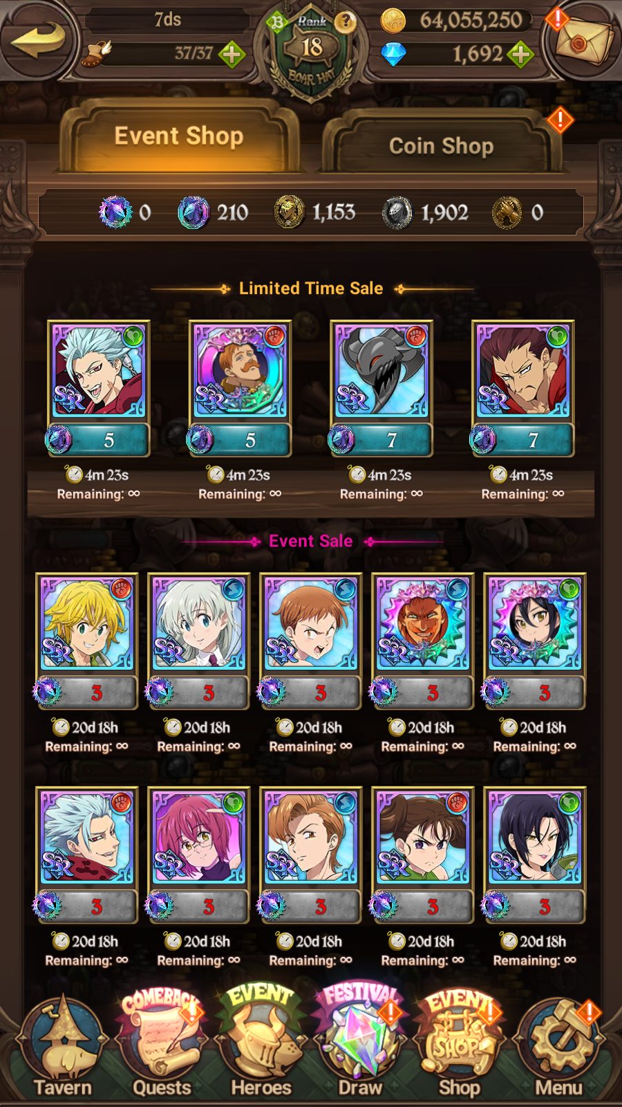 [GLOBAL] 1600 Diamonds + 6/6 Shield Hero Naofumi Raphtalia Filo 7DS Seven Deadly Sins: Grand Cross Resource Starter Account-Mobile Games Starter