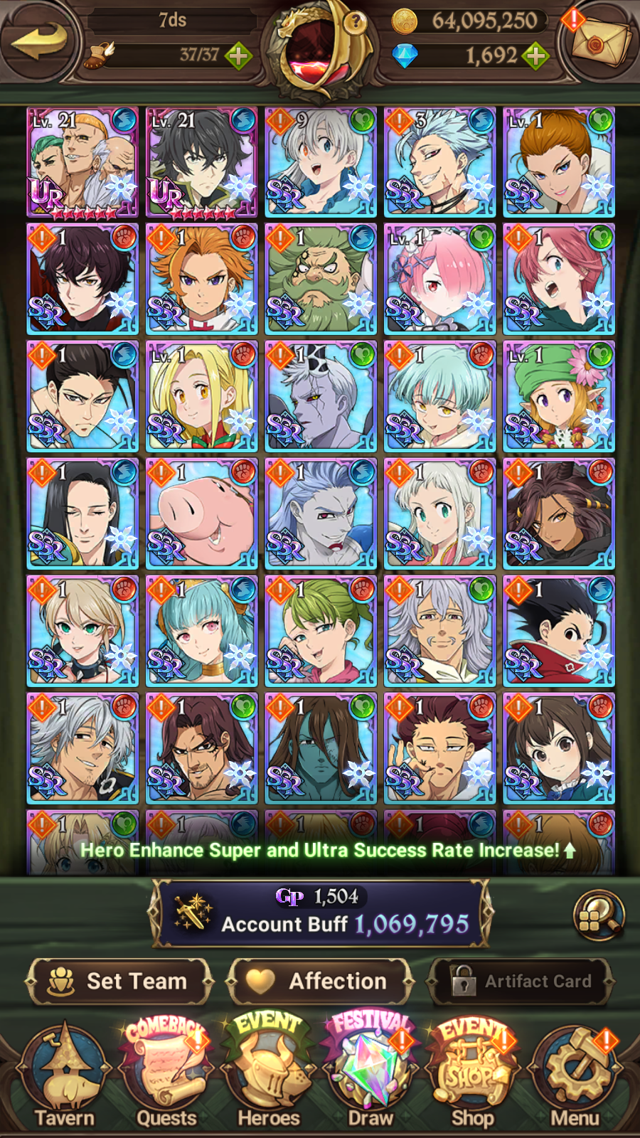 [GLOBAL] 1600 Diamonds + 6/6 Shield Hero Naofumi Raphtalia Filo 7DS Seven Deadly Sins: Grand Cross Resource Starter Account-Mobile Games Starter