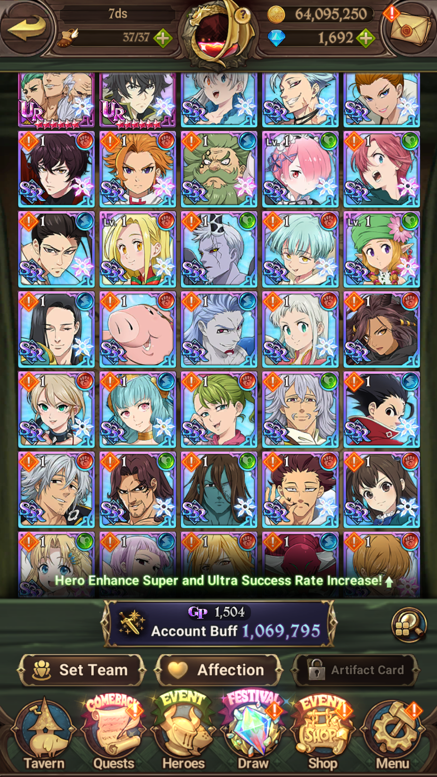 [GLOBAL] 1600 Diamonds + 6/6 Shield Hero Naofumi Raphtalia Filo 7DS Seven Deadly Sins: Grand Cross Resource Starter Account-Mobile Games Starter
