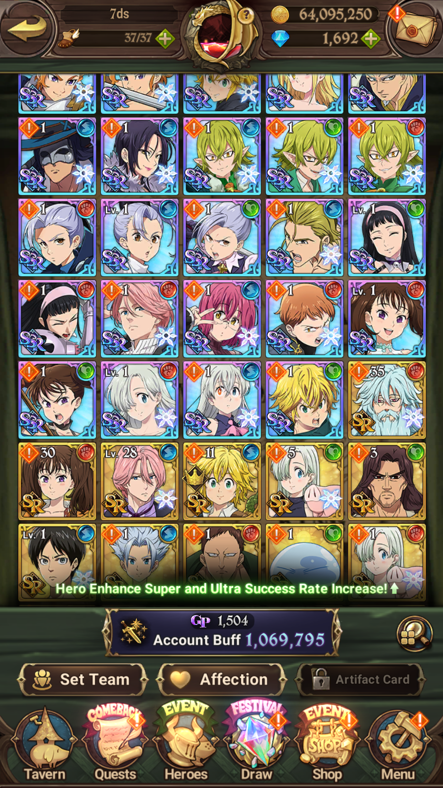 [GLOBAL] 1600 Diamonds + 6/6 Shield Hero Naofumi Raphtalia Filo 7DS Seven Deadly Sins: Grand Cross Resource Starter Account-Mobile Games Starter