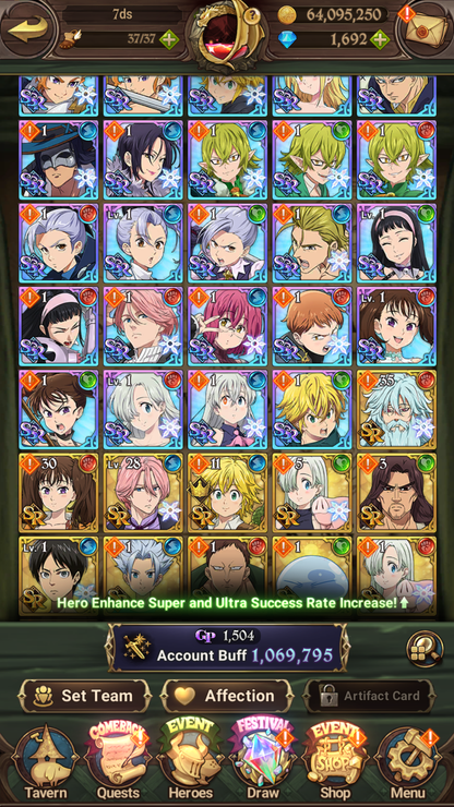 [GLOBAL] 1600 Diamonds + 6/6 Shield Hero Naofumi Raphtalia Filo 7DS Seven Deadly Sins: Grand Cross Resource Starter Account-Mobile Games Starter