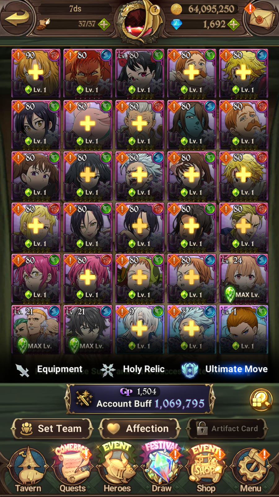 [GLOBAL] 1600 Diamonds + 6/6 Shield Hero Naofumi Raphtalia Filo 7DS Seven Deadly Sins: Grand Cross Resource Starter Account-Mobile Games Starter