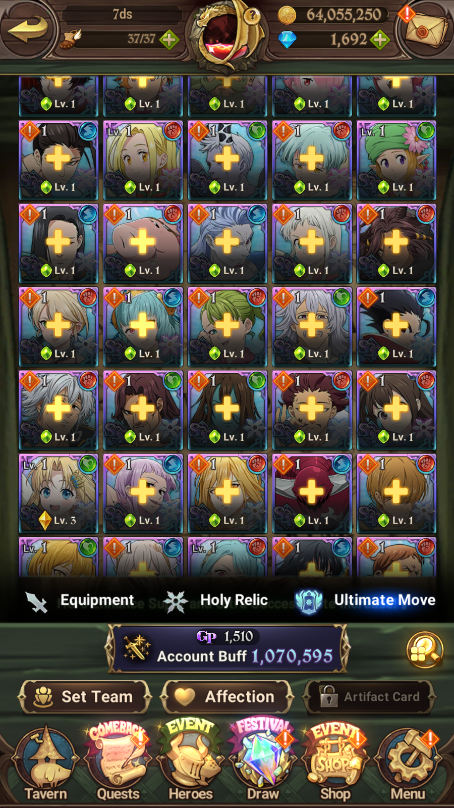[GLOBAL] 1600 Diamonds + 6/6 Shield Hero Naofumi Raphtalia Filo 7DS Seven Deadly Sins: Grand Cross Resource Starter Account-Mobile Games Starter
