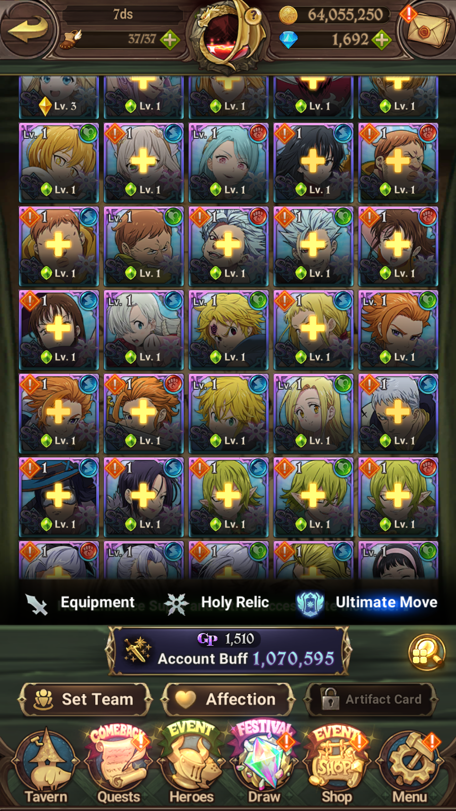 [GLOBAL] 1600 Diamonds + 6/6 Shield Hero Naofumi Raphtalia Filo 7DS Seven Deadly Sins: Grand Cross Resource Starter Account-Mobile Games Starter