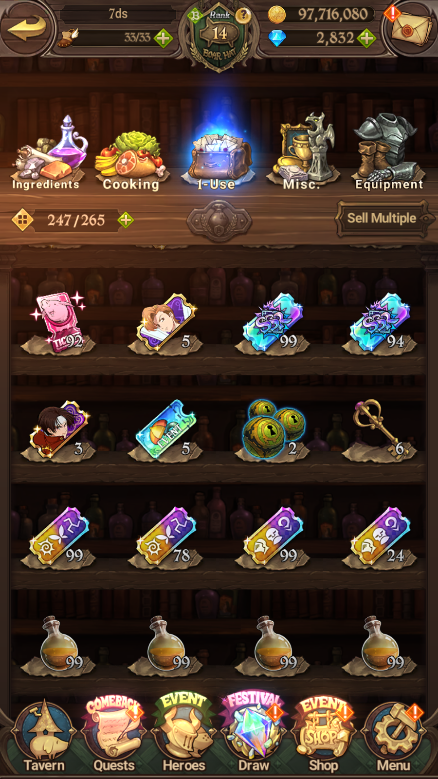 [GLOBAL] 2800 Diamonds + 6/6 Transcendent Ban 6/6 Ultimate Escanor Elizabeth Purgatory Meliodas++ 7DS Seven Deadly Sins: Grand Cross Resource Starter Account-Mobile Games Starter