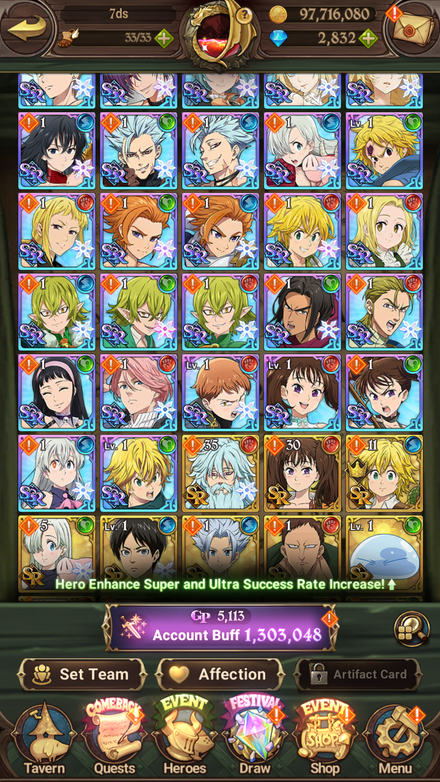 [GLOBAL] 2800 Diamonds + 6/6 Transcendent Ban 6/6 Ultimate Escanor Elizabeth Purgatory Meliodas++ 7DS Seven Deadly Sins: Grand Cross Resource Starter Account-Mobile Games Starter