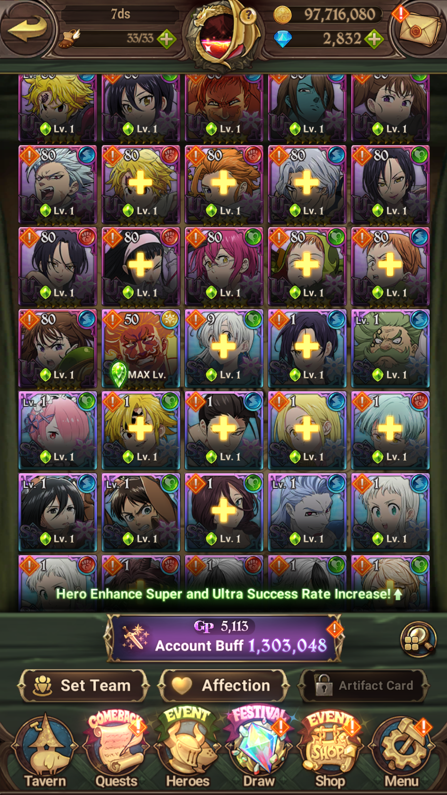 [GLOBAL] 2800 Diamonds + 6/6 Transcendent Ban 6/6 Ultimate Escanor Elizabeth Purgatory Meliodas++ 7DS Seven Deadly Sins: Grand Cross Resource Starter Account-Mobile Games Starter