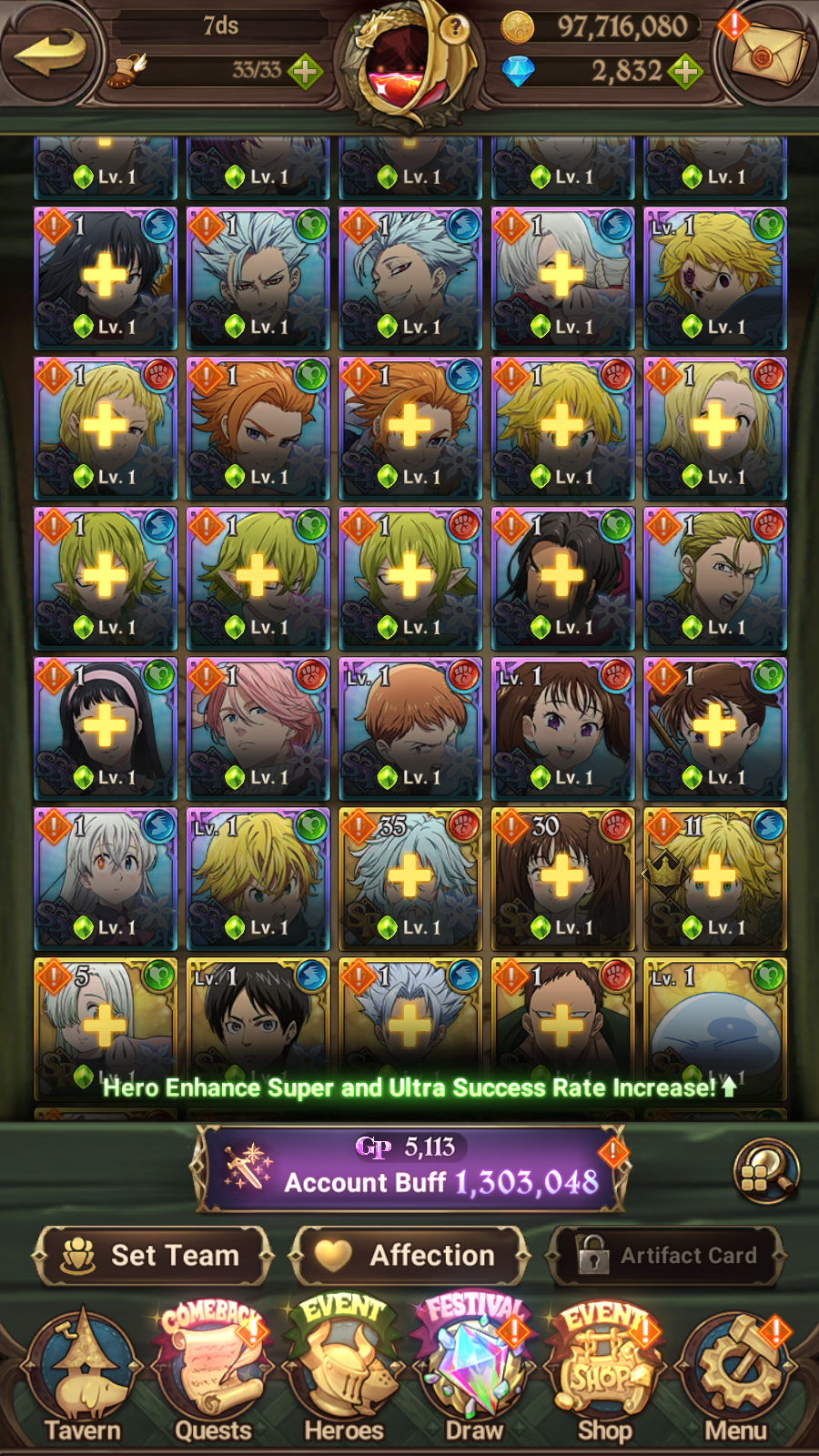 [GLOBAL] 2800 Diamonds + 6/6 Transcendent Ban 6/6 Ultimate Escanor Elizabeth Purgatory Meliodas++ 7DS Seven Deadly Sins: Grand Cross Resource Starter Account-Mobile Games Starter