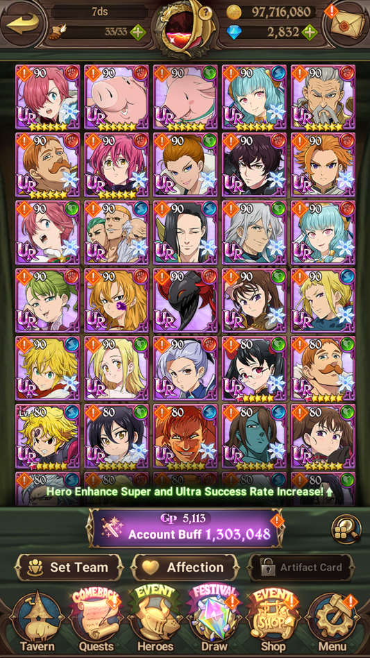 [GLOBAL] 2800 Diamonds + 6/6 Transcendent Ban 6/6 Ultimate Escanor Elizabeth Purgatory Meliodas++ 7DS Seven Deadly Sins: Grand Cross Resource Starter Account-Mobile Games Starter