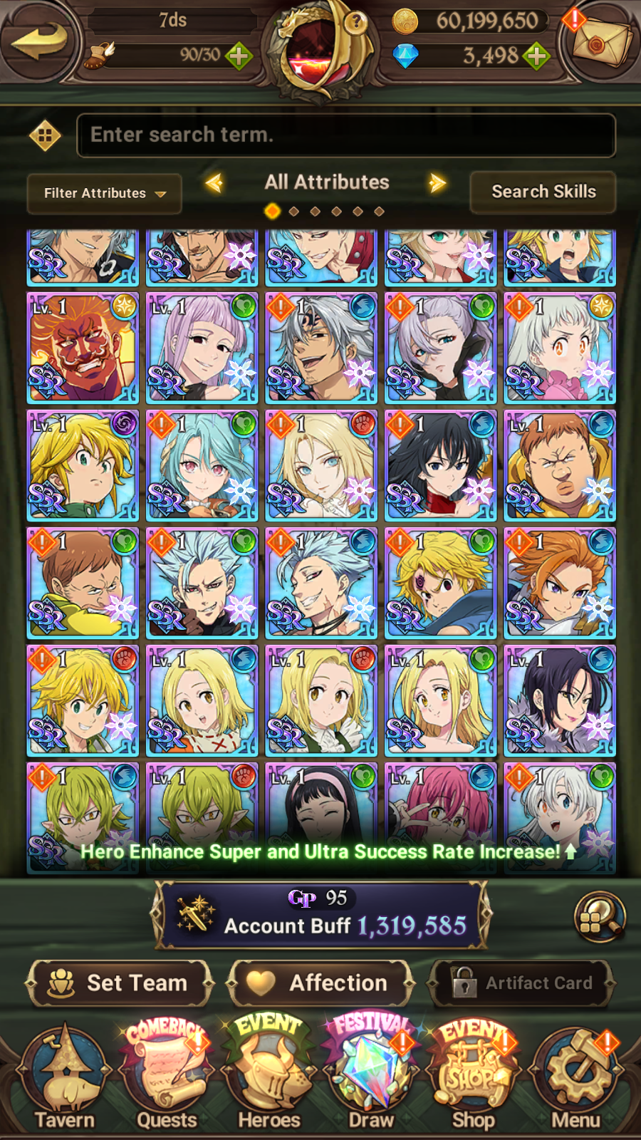 [GLOBAL] 3500 Diamonds + 6/6 Transcendent Ban Ultimate Escanor Elizabeth Purgatory Meliodas++ 7DS Seven Deadly Sins: Grand Cross Resource Starter Account-Mobile Games Starter