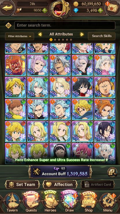[GLOBAL] 3500 Diamonds + 6/6 Transcendent Ban Ultimate Escanor Elizabeth Purgatory Meliodas++ 7DS Seven Deadly Sins: Grand Cross Resource Starter Account-Mobile Games Starter