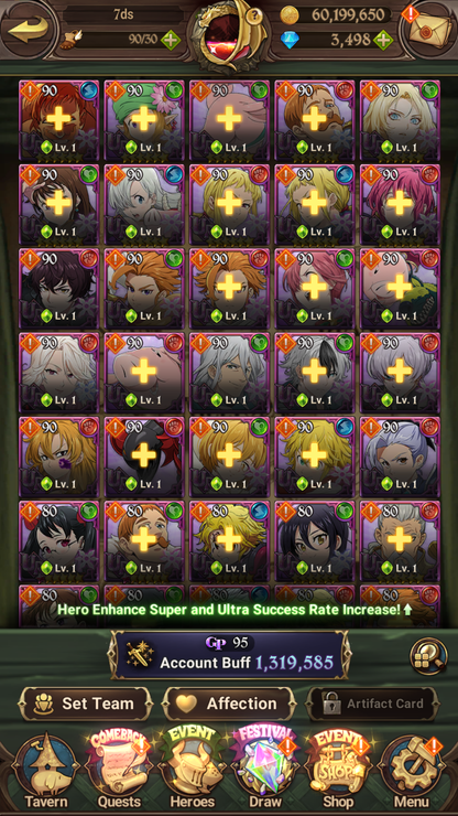 [GLOBAL] 3500 Diamonds + 6/6 Transcendent Ban Ultimate Escanor Elizabeth Purgatory Meliodas++ 7DS Seven Deadly Sins: Grand Cross Resource Starter Account-Mobile Games Starter