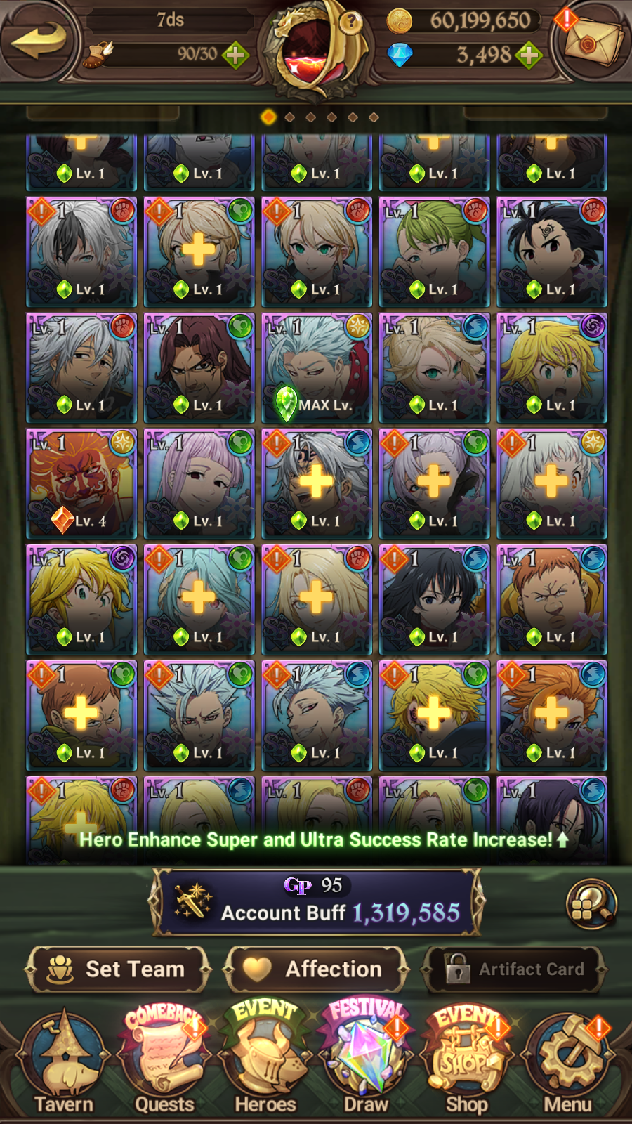 [GLOBAL] 3500 Diamonds + 6/6 Transcendent Ban Ultimate Escanor Elizabeth Purgatory Meliodas++ 7DS Seven Deadly Sins: Grand Cross Resource Starter Account-Mobile Games Starter