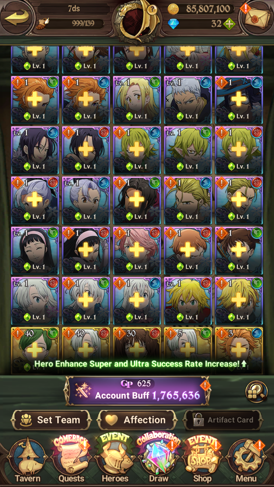 [GLOBAL] 4/6 Ultimate Escanor++ 7DS Seven Deadly Sins: Grand Cross Resource Starter Account-Mobile Games Starter
