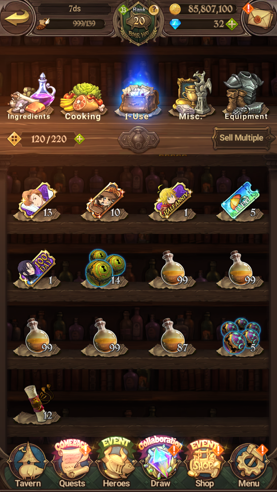 [GLOBAL] 4/6 Ultimate Escanor++ 7DS Seven Deadly Sins: Grand Cross Resource Starter Account-Mobile Games Starter