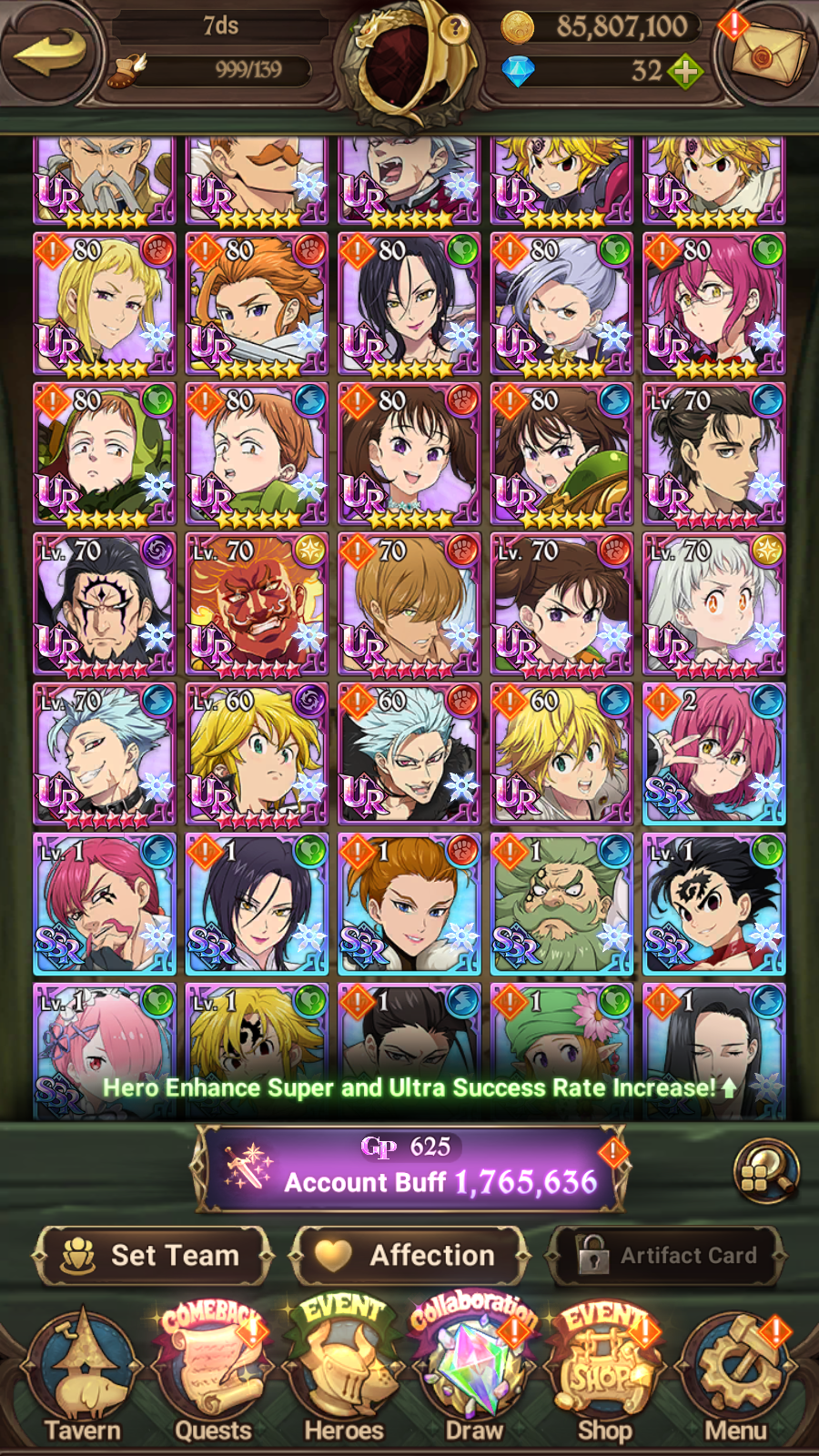 [GLOBAL] 4/6 Ultimate Escanor++ 7DS Seven Deadly Sins: Grand Cross Resource Starter Account-Mobile Games Starter