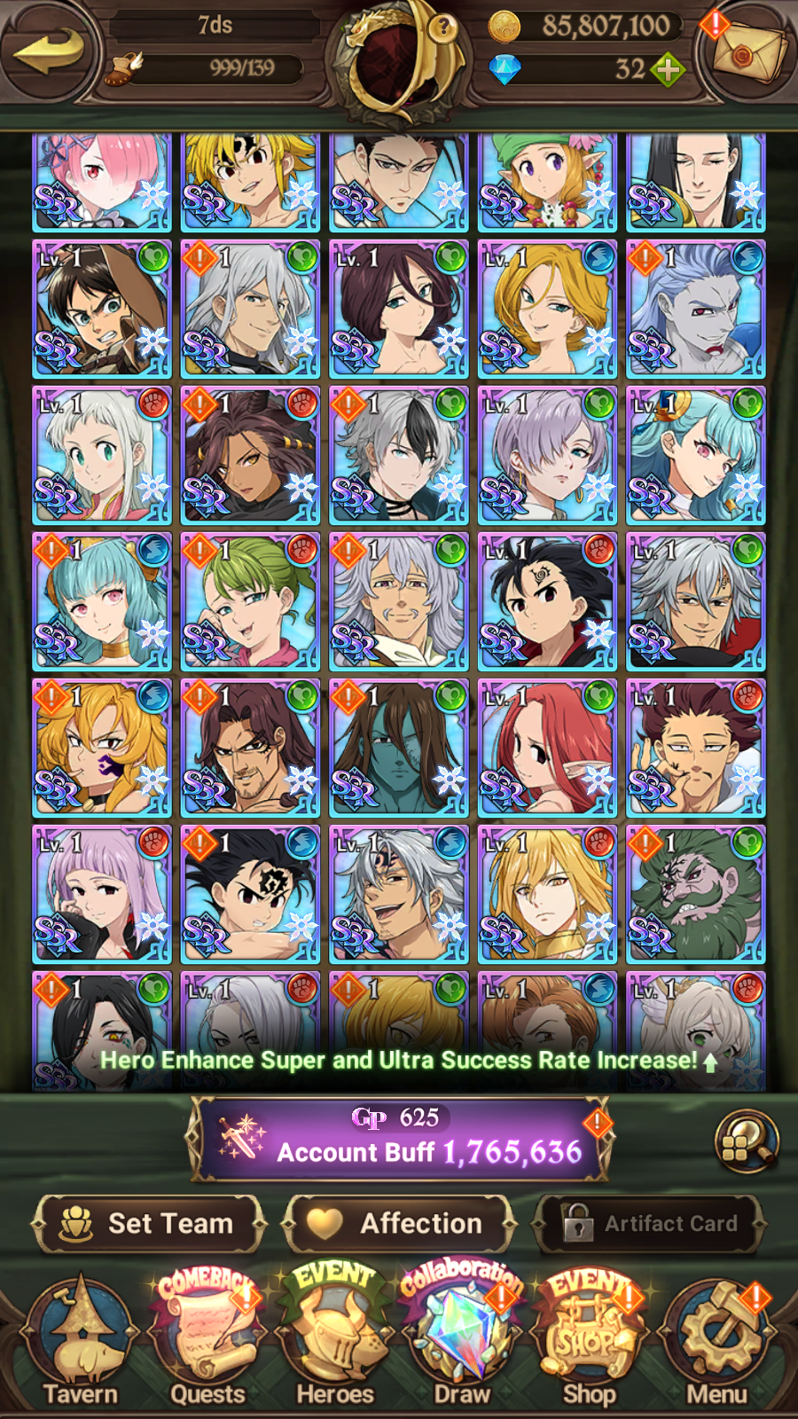 [GLOBAL] 4/6 Ultimate Escanor++ 7DS Seven Deadly Sins: Grand Cross Resource Starter Account-Mobile Games Starter