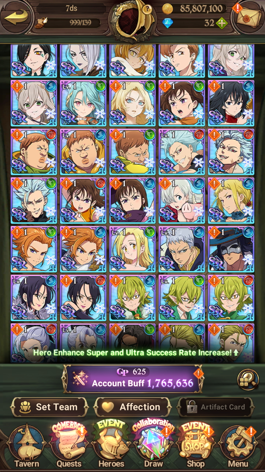 [GLOBAL] 4/6 Ultimate Escanor++ 7DS Seven Deadly Sins: Grand Cross Resource Starter Account-Mobile Games Starter