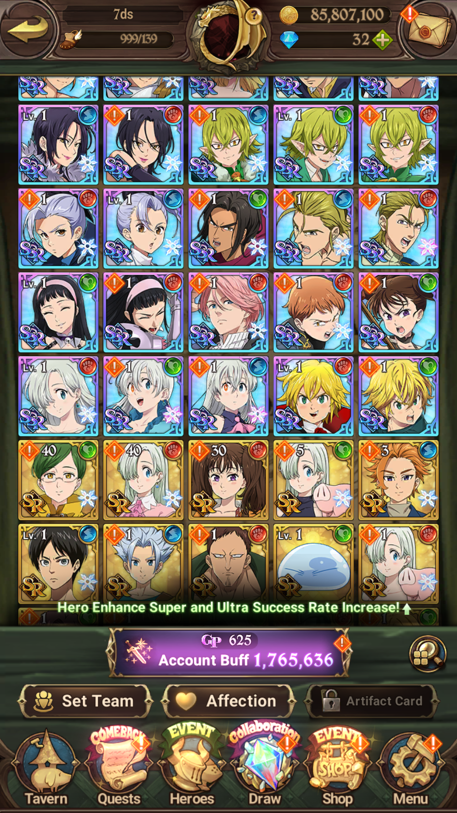 [GLOBAL] 4/6 Ultimate Escanor++ 7DS Seven Deadly Sins: Grand Cross Resource Starter Account-Mobile Games Starter