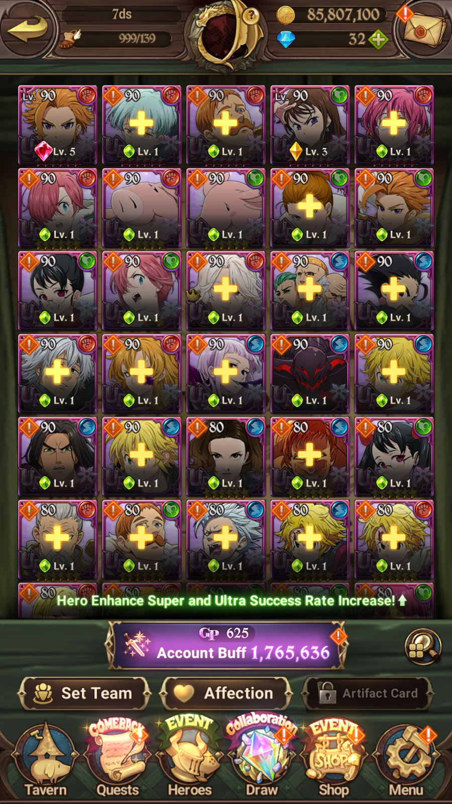 [GLOBAL] 4/6 Ultimate Escanor++ 7DS Seven Deadly Sins: Grand Cross Resource Starter Account-Mobile Games Starter
