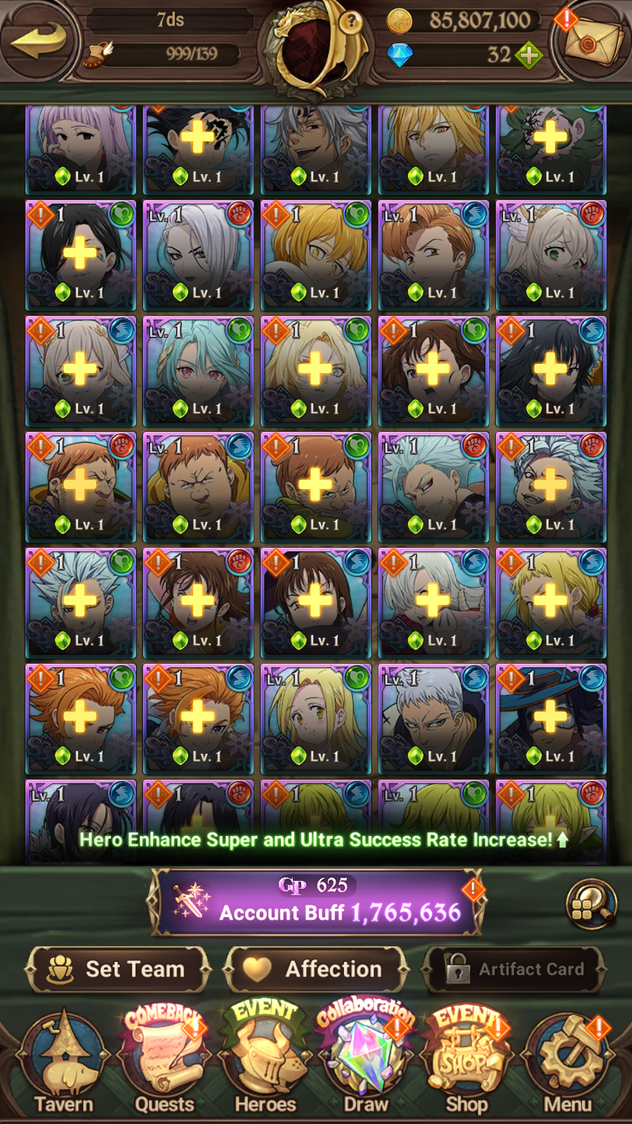 [GLOBAL] 4/6 Ultimate Escanor++ 7DS Seven Deadly Sins: Grand Cross Resource Starter Account-Mobile Games Starter