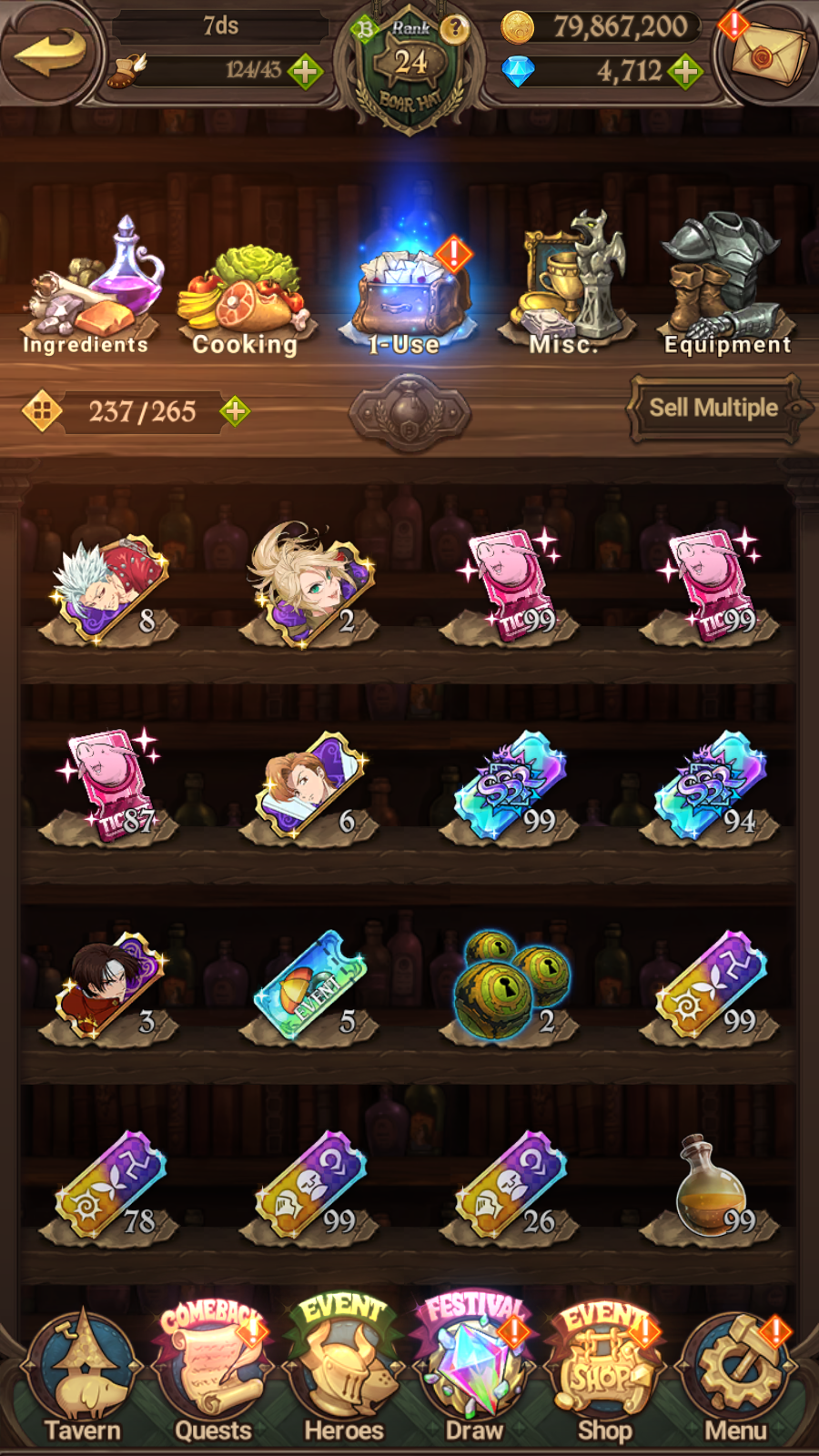 [GLOBAL] 4700 Diamonds + 4/6 Transcendent Ban 6/6 Ultimate Escanor Purgatory Meliodas++ 7DS Seven Deadly Sins: Grand Cross Resource Starter Account-Mobile Games Starter