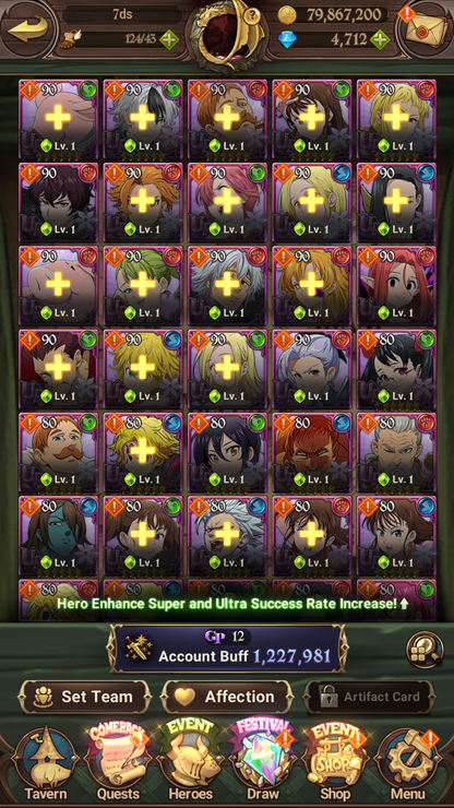 [GLOBAL] 4700 Diamonds + 4/6 Transcendent Ban 6/6 Ultimate Escanor Purgatory Meliodas++ 7DS Seven Deadly Sins: Grand Cross Resource Starter Account-Mobile Games Starter