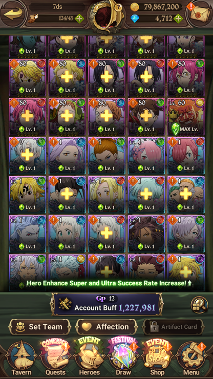 [GLOBAL] 4700 Diamonds + 4/6 Transcendent Ban 6/6 Ultimate Escanor Purgatory Meliodas++ 7DS Seven Deadly Sins: Grand Cross Resource Starter Account-Mobile Games Starter