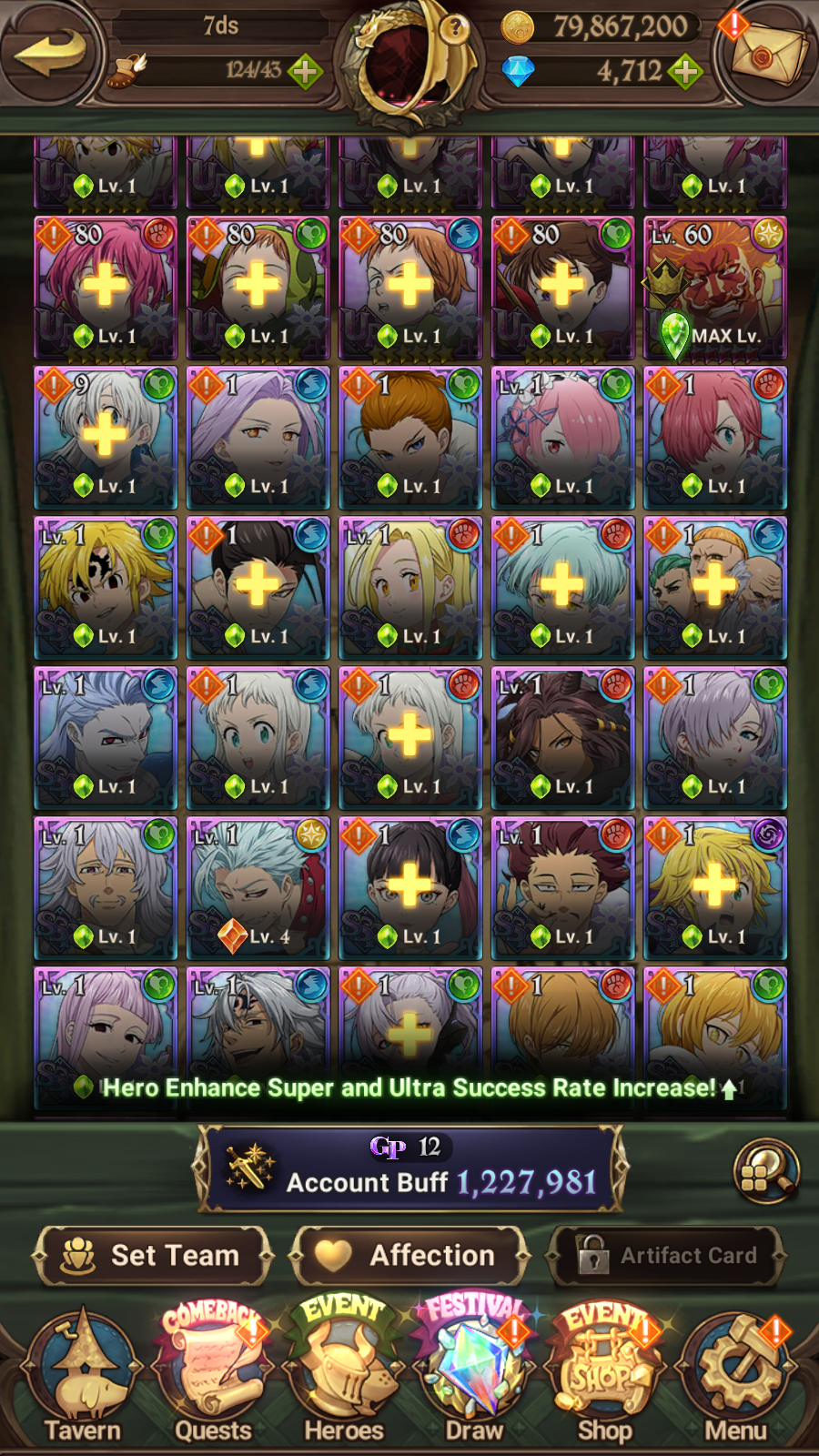 [GLOBAL] 4700 Diamonds + 4/6 Transcendent Ban 6/6 Ultimate Escanor Purgatory Meliodas++ 7DS Seven Deadly Sins: Grand Cross Resource Starter Account-Mobile Games Starter