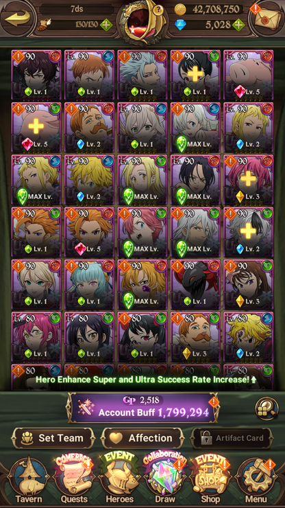 [GLOBAL] 5000 Diamonds + 5/6 Transcendent Ban 4/6 Ultimate Escanor Purgatory Meliodas Elizabeth++ 7DS Seven Deadly Sins: Grand Cross Resource Starter Account-Mobile Games Starter