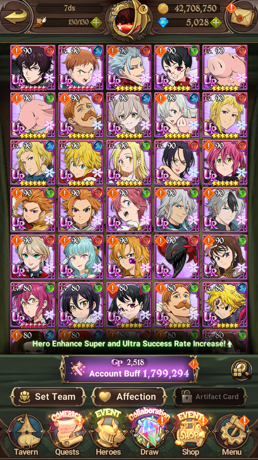 [GLOBAL] 5000 Diamonds + 5/6 Transcendent Ban 4/6 Ultimate Escanor Purgatory Meliodas Elizabeth++ 7DS Seven Deadly Sins: Grand Cross Resource Starter Account-Mobile Games Starter