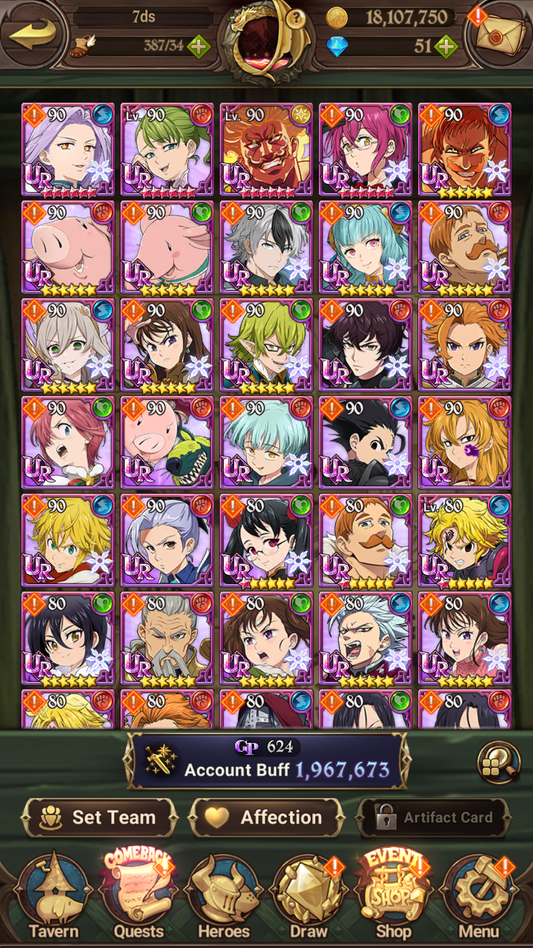 [GLOBAL] 5/6 Ultimate Escanor++ 7DS Seven Deadly Sins: Grand Cross Resource Starter Account-Mobile Games Starter
