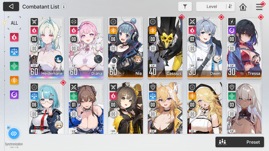 [GLOBAL] 6+1 Heidemarie + Diana + 240 pulls + 1 Omega Code etc | Chaos Zero Nightmare Semi Starter Account-Mobile Games Starter