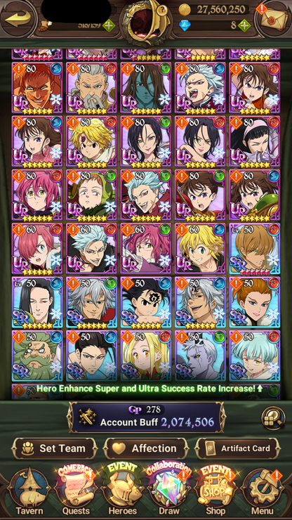 [GLOBAL] 6/6 Covenant of Light Ludociel 6/6 Mael of Sunshine++ 7DS Seven Deadly Sins: Grand Cross Resource Starter Account-Mobile Games Starter