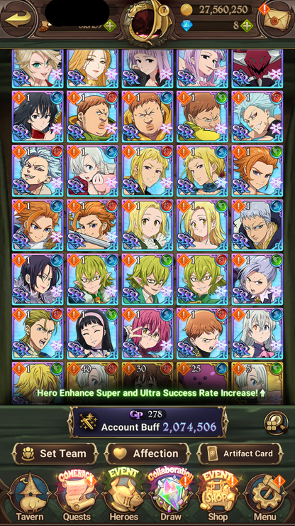 [GLOBAL] 6/6 Covenant of Light Ludociel 6/6 Mael of Sunshine++ 7DS Seven Deadly Sins: Grand Cross Resource Starter Account-Mobile Games Starter