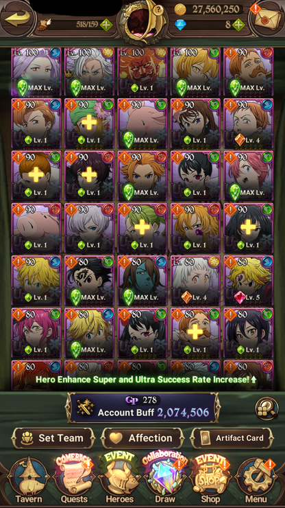 [GLOBAL] 6/6 Covenant of Light Ludociel 6/6 Mael of Sunshine++ 7DS Seven Deadly Sins: Grand Cross Resource Starter Account-Mobile Games Starter