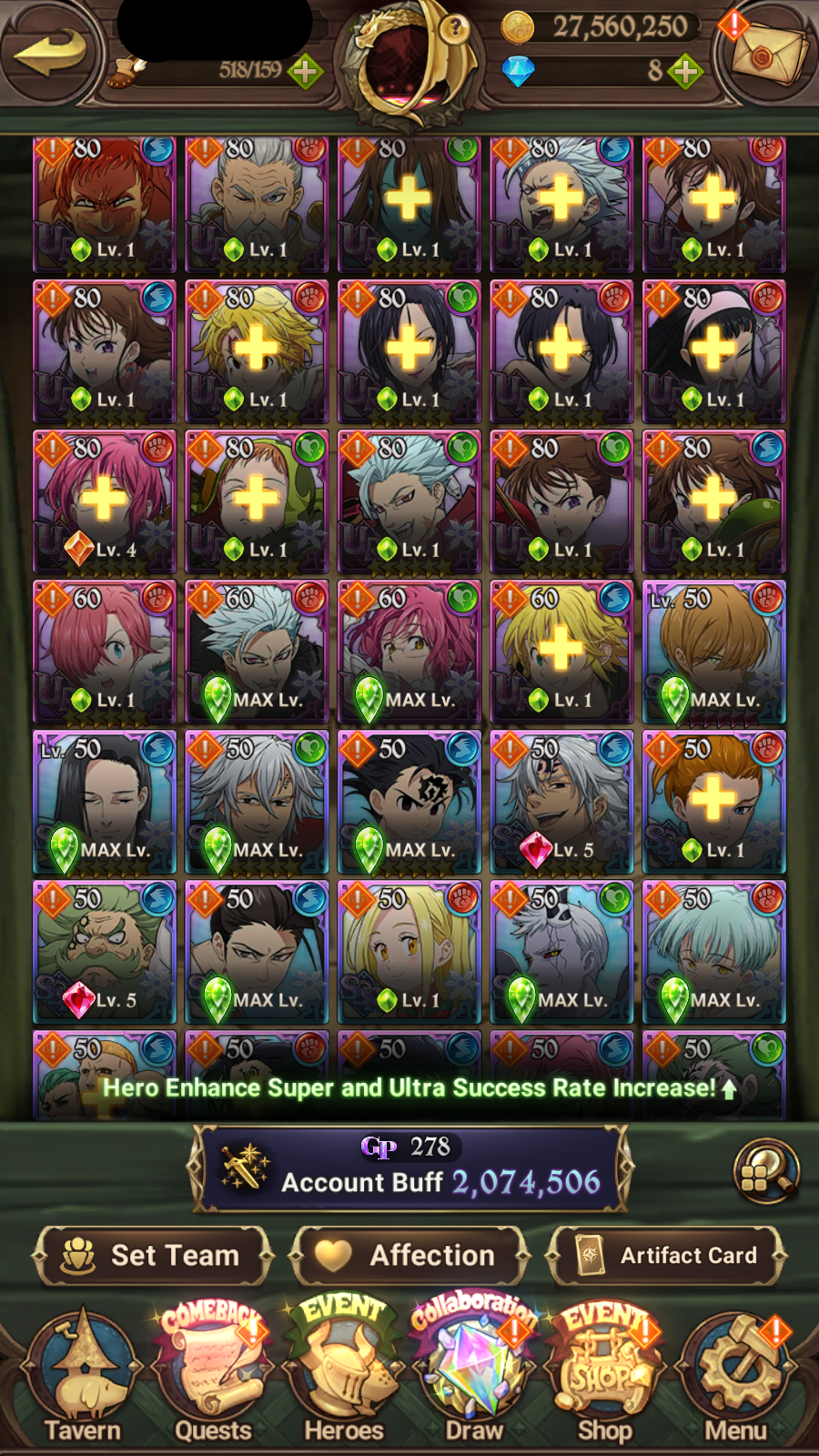 [GLOBAL] 6/6 Covenant of Light Ludociel 6/6 Mael of Sunshine++ 7DS Seven Deadly Sins: Grand Cross Resource Starter Account-Mobile Games Starter